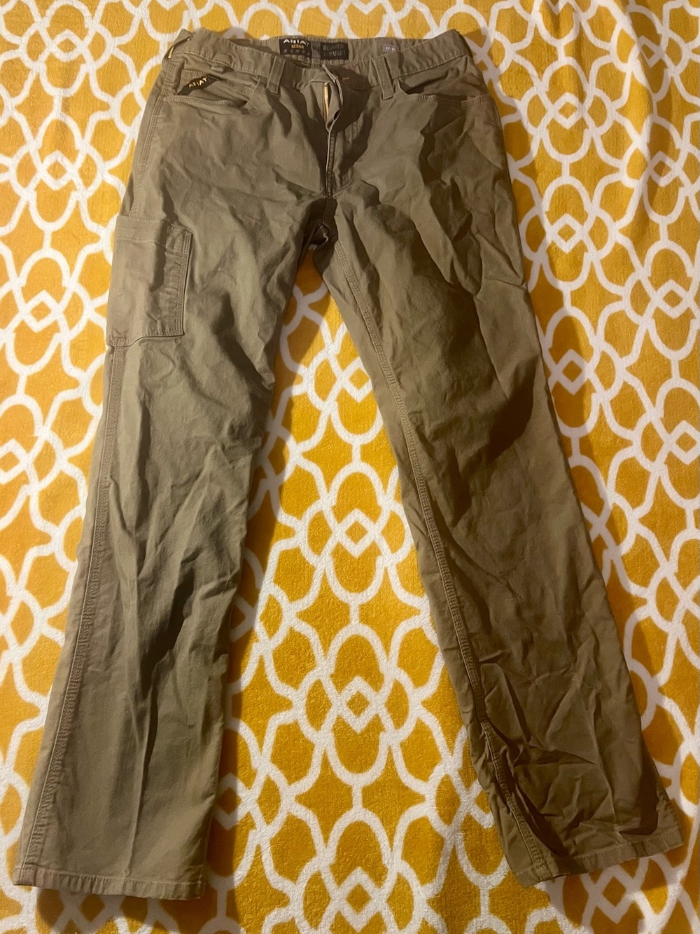 Ariat Rebar M4 Men's Relaxed Straight Work Pants 32/34 Beige Canvas